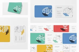 简约时尚高端圆角名片设计VI样机round-corner