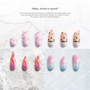 彩绘美甲艺术产品化妆品指甲产品平铺展示效果图VI智能贴图PS样机