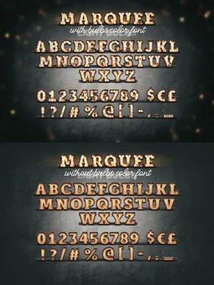 高端大气震撼的工业颓废质感的VI样机marquee-front-view-color-fonts