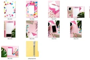 粉红派对平面设计套装 Pink Party Stationary Bundle