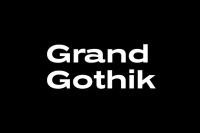 高质量后现代新怪诞主义品牌设计海报排版英文无衬线字体 PF Grand Gothik Typefamily