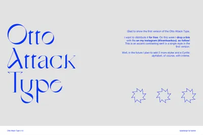 高质量经典高端品牌设计海报杂志排版衬线英文字体 Otto Attack Type