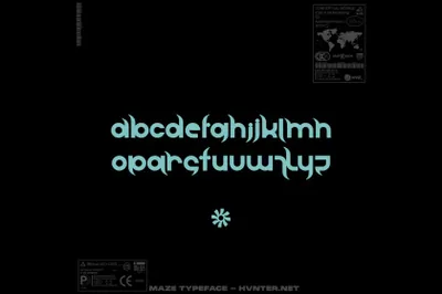潮流酸性艺术迷宫几何装饰英文字体 Maze Typeface