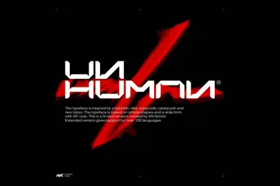 复古未来派赛博朋克街头潮牌科幻机能工业风几何英文装饰字体 Gorski - UNHUMAN Font