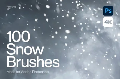 高质量冬天天空雪花图片处理PS笔刷预设素材 100 Snow Photoshop Brushes