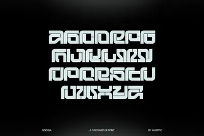 潮流酸性未来赛博机能工业科幻几何电影海报杂志排版英文字体 Docisa Font