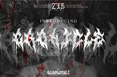 潮流酸性艺术重金属摇滚地下音乐部落图腾纹身潮流服饰设计英文字体 Cronicle Font