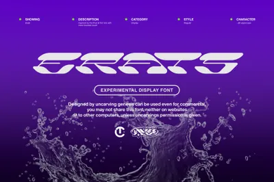 Y2K千禧年复古经典海报杂志排版设计英文装饰字体 Erats - Display Font