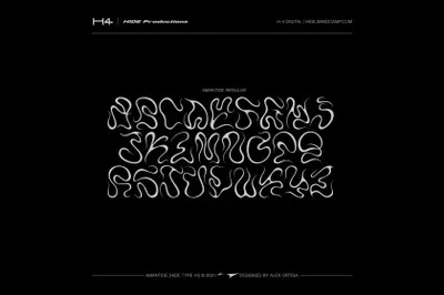 HIDE工作室全套潮流酸性艺术抽象设计装饰英文字体（免费更新） Whole Shop Collection