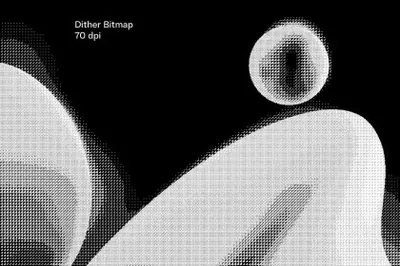 潮流新美学复古半色调像素艺术颗粒抖动丝网印刷效果PS动作素材 Bitmap Machine for PS