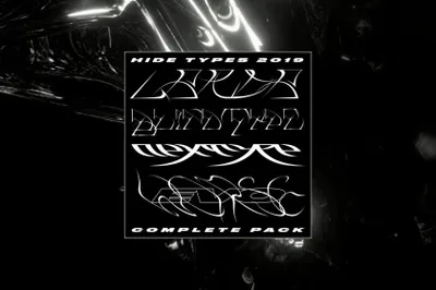 度潮流酸性锐利小众设计装饰英文字体合辑 HIDE Types 2019 [Complete bundle]