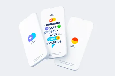 高质量极简主义手机电脑平板网页APP设计UI贴图展示样机模板合辑 Clay Mockups 3.0