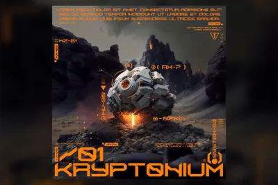 潮流赛博朋克科幻工业机能几何抽象科技品牌设计英文字体 KRYPT0NIUM - M3GAPACK