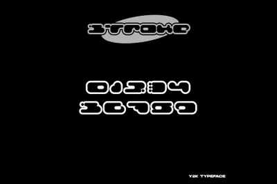 复古Y2K千禧年未来派圆角LOGO徽标设计装饰英文字体 SICK AGAIN - Stroke Font