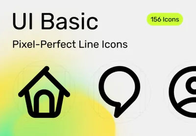 高质量圆角线稿UI设计通用图标素材合辑 UI Basic Pixel Perfect Line Icons 2.0