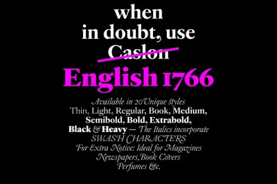 17世纪英国经典印刷文艺复兴衬线英文字体 A2 Type - English 1766 Font Family