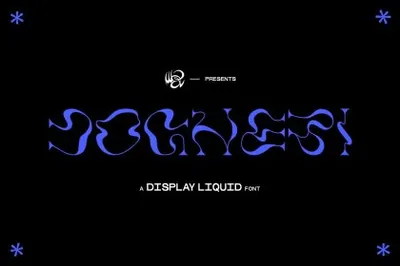 潮流酸性艺术液体蜿蜒线条实验性英文装饰字体 DOGHEBI (Display Liquid Typeface)