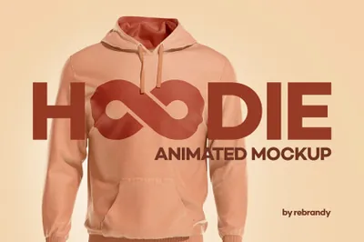 高质量连帽衫卫衣360度动态贴图展示样机模板素材 Hoodie Animated Mockup