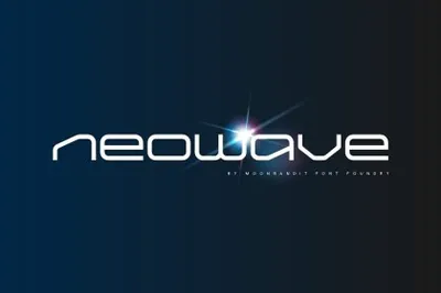 未来派科幻极简电影海报杂志设计英文装饰字体 MBF Neowave - Wide Futuristic scifi