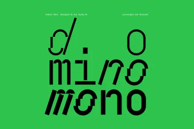多米诺骨牌启发实验性像素错位设计排版装饰英文字体 Domino Mono