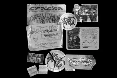 潮流酸性艺术小众做旧艺术贴纸标签设计装饰PSD模板 FULL STICKERS PACK 2k22