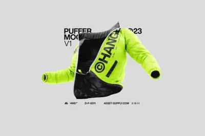 高质量冬季羽绒服棉服服装设计贴图展示样机模板 Puffer Jacket Mockups