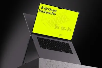 高质量苹果笔记本创意场景网页设计Web贴图展示样机模板 B - MacBook 16 Pro Mockups