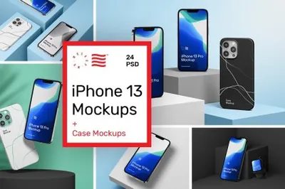 高质量苹果硅胶手机壳UI贴图APP设计展示样机PSD模板 iPhone 13 Pro / Case Mockups
