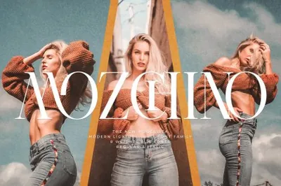 高端奢侈品化妆品香水服装品牌设计排版衬线英文字体 Modelista Ligature Serif Family