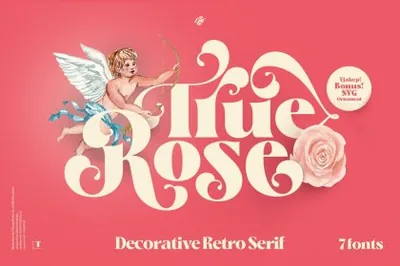 复古维多利亚时代经典时尚英文衬线字体家族系列 True Rose - Decorative Retro Serif