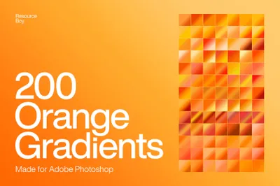 高质量橙汁橙色PS渐变预设素材 200 Orange Photoshop Gradients