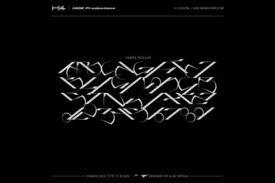 潮流未来酸性赛博机能科幻工业美学小众潮牌服饰英文装饰字体 Kimera [HIDE TYPE 11]