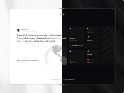 高质量自由职业个人博客简历Web网站设计模板素材 Horizontal Framer Template