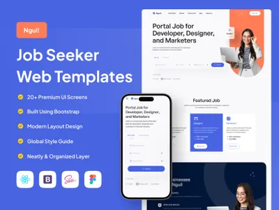 高质量求职招聘平台Web网站HTML网页模板 Ngul! - Job Seeker Web Templates