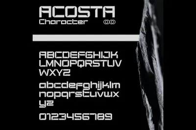 潮流酸性未来赛博机能工业科幻几何电影海报杂志排版英文字体 Acosta Free Font