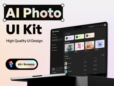 高质量智能AI在线图片生成编辑工作台web网页UI界面素材 AI Photo UI Kit