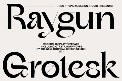 未来派现代时尚品牌设计海报排版英文衬线字体 RAYGUN - Modern Typeface