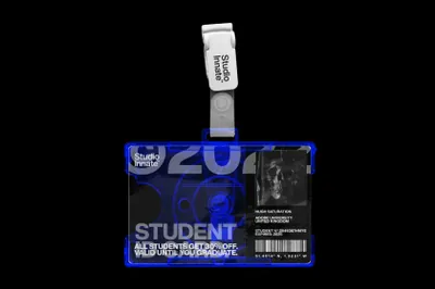 高质量透明塑料工牌员工卡门禁卡入场卡设计贴图展示样机模板 ID Card Mockup