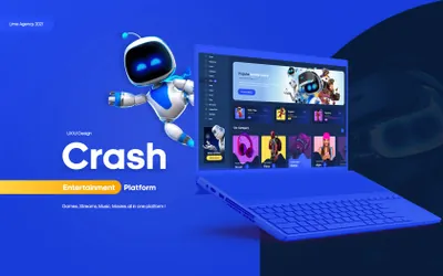 高质量游戏音乐在线收听视频播放直播平台门户网站UI界面素材 Lime - Crash UI kit