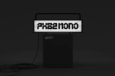 潮流赛博朋克野兽派混凝土工业机械科技品牌设计科幻海报英文装饰字体 PX82 - Mono