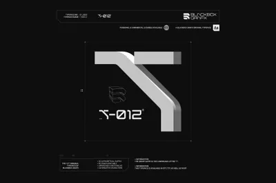 潮流未来派赛博朋克工业科幻机能设计装饰英文字体素材 Blackbox Grafx - T-012