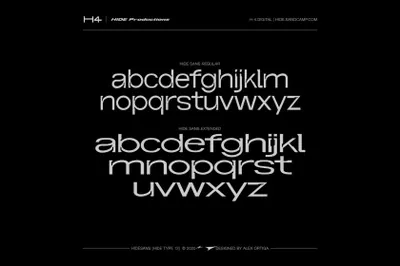 高质量赛博机能科幻机能工业风品牌VI设计英文无衬线字体 HideSans [HIDE TYPE 12]