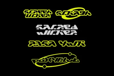 复古Y2K千禧年未来派日本动漫圆角LOGO徽标设计装饰英文字体 HACKER Y2K FONT