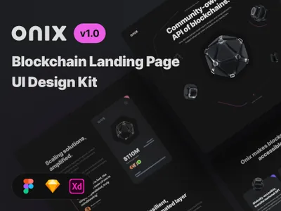 高质量区块链加密货币落地页Web网页设计UI界面 Onix Blockchain Landing Page UI