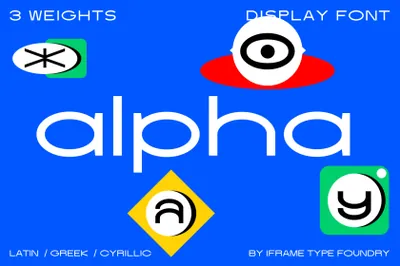 高质量时尚现代极简几何形状母婴品牌设计海报杂志排版英文字体 IF Alpha Display Font