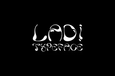 潮流酸性艺术液态反设计曲线小众潮牌服饰设计英文字体 Ladi Typeface
