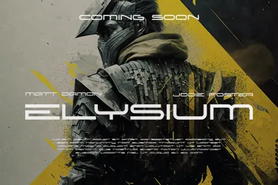 复古未来派赛博机能科幻电影游戏海报设计英文字体 Synthetika - Futuristic Typeface