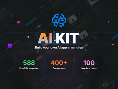 潮流ChatGPT尖端智能照片视频文本语音生成编辑Web网页界面素材 Brainwave - AI UI Kit