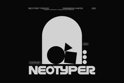 高质量粗体硬汉风科技工业机能风英文装饰字体 Neotyper Typeface