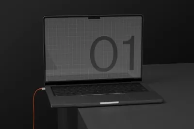 高质量苹果笔记本Web网页设计提案展示样机模板 MacBook Pro 01 Standard Mockup
